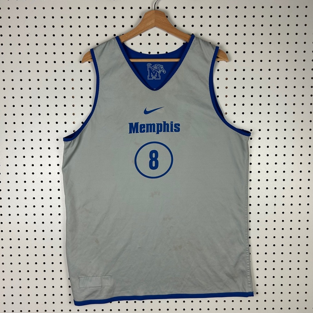 Nike Memphis Tigers Reversible Basketball Jersey Mens Large Blue Grey #8‎ Penny
